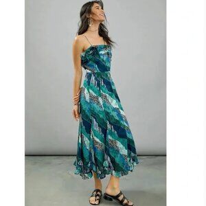 Hutch Marigold Ruffled Swing Dress in Green (Size 2)